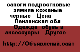 сапоги подростковые зимние кожаные, черные › Цена ­ 500 - Пензенская обл. Одежда, обувь и аксессуары » Другое   